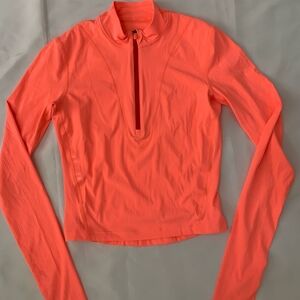 lululemon athletica Orange Fitted Long Sleeve Polo Sweater